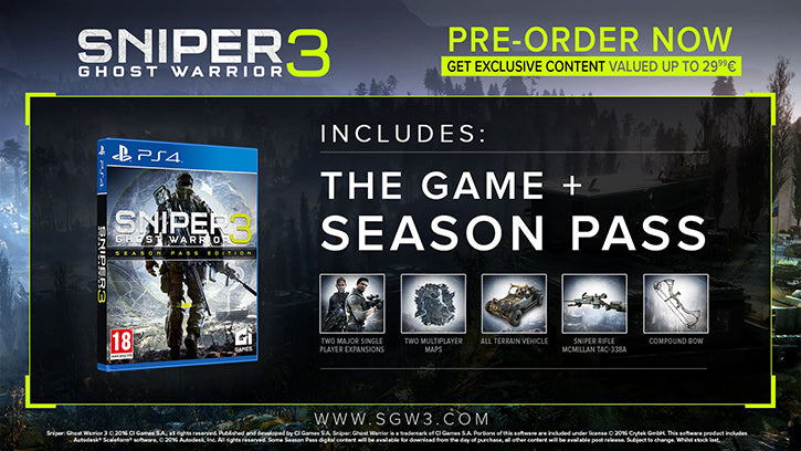 SNIPER GHOST WARRIOR 3 SEASON PASS EDITION  - NOVO - PS4