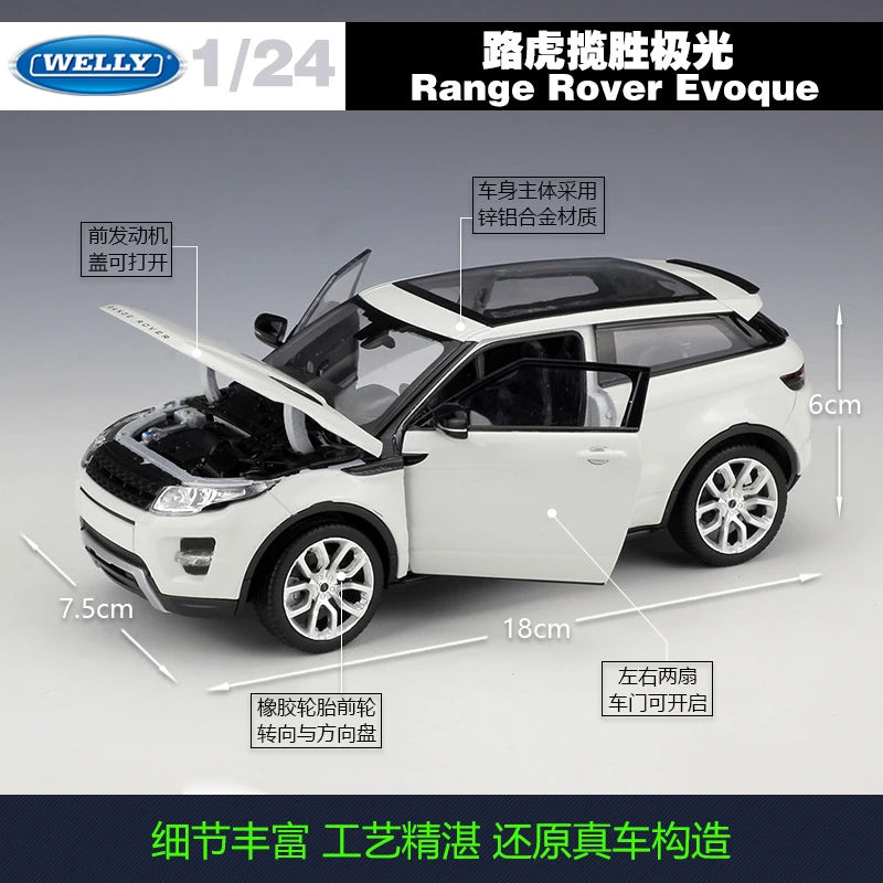CARRO COLECIONAVEL LAND ROVER EVOQUE ESCALA 1:24 - GameShop Angola