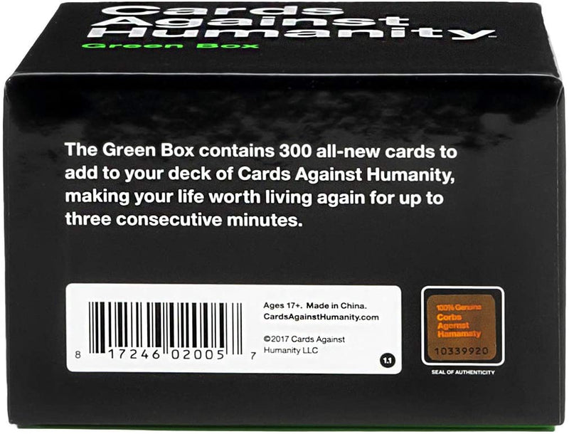 Cards Against Humanity: Caixa verde Expansão de 300 cartas (Ingles)