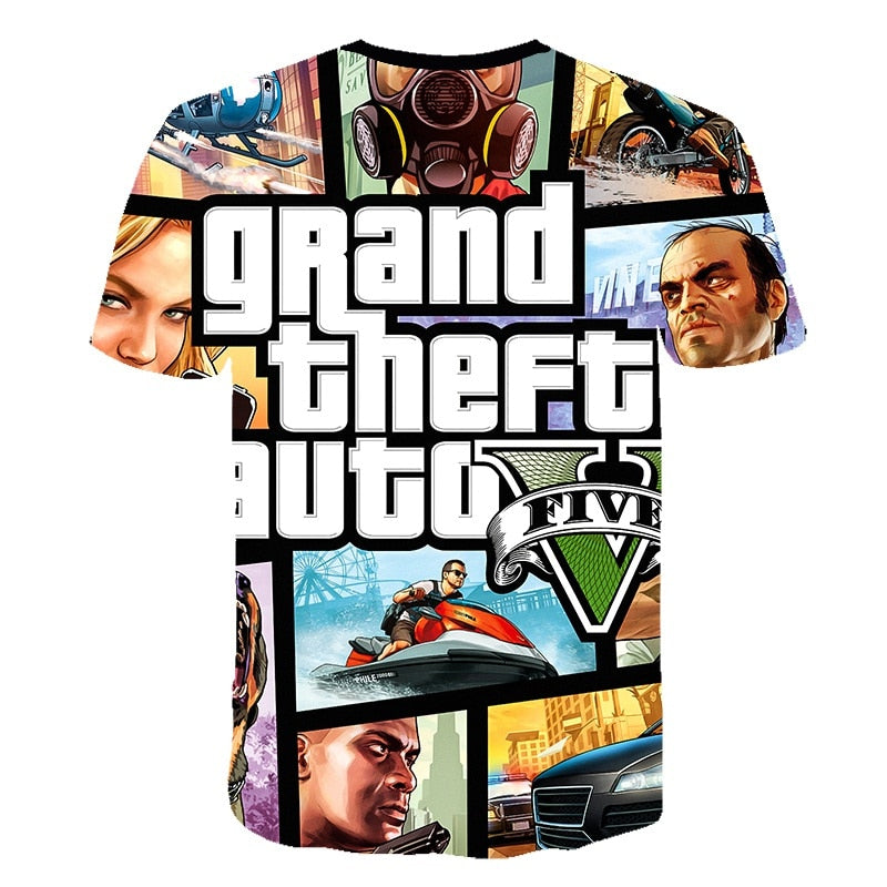 Camisolas GTA V em 3D impressão- Tamanho Juvenil 8-16 anos - GameShop Angola