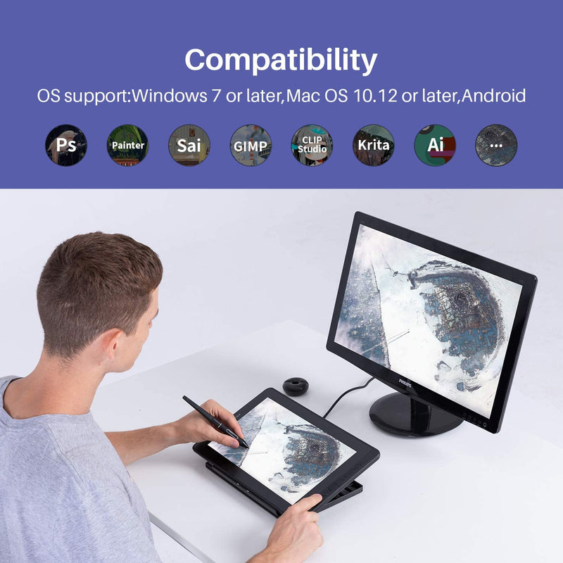MESA DIGITALIZADORA PARA DESENHO 2020 Huion Kamvas 13.3’ Android - NOVO