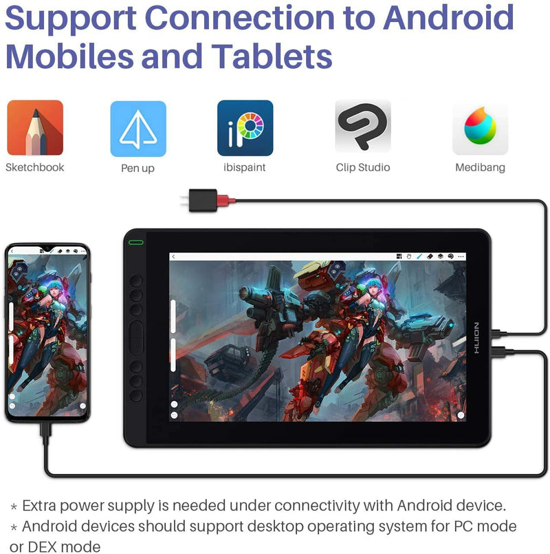 MESA DIGITALIZADORA PARA DESENHO 2020 Huion Kamvas 13.3’ Android - NOVO