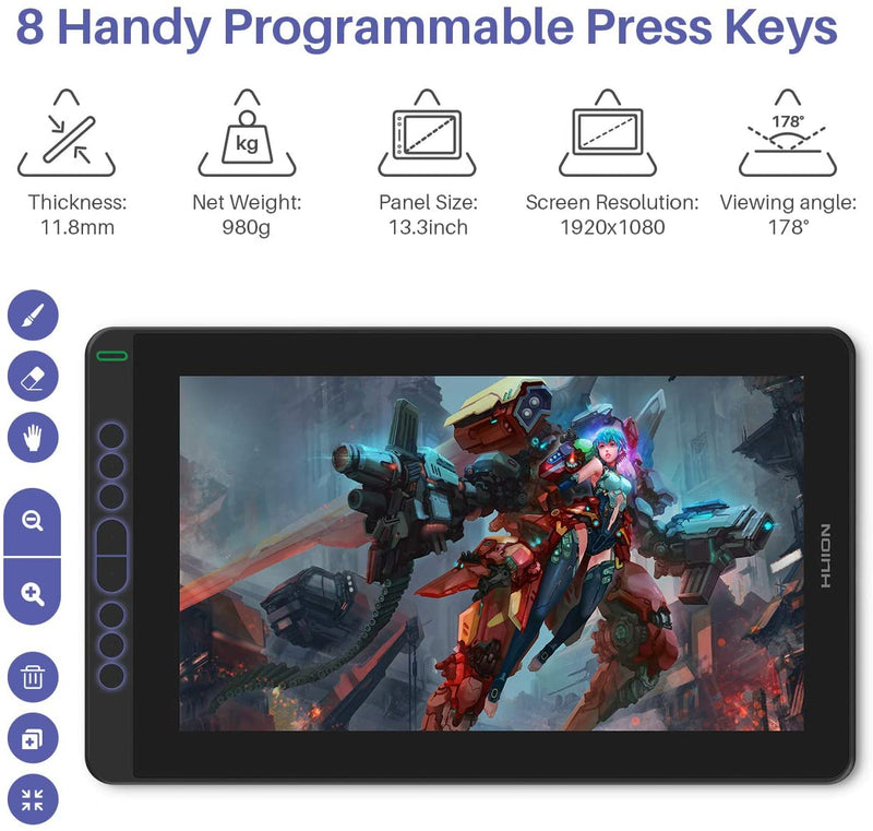 MESA DIGITALIZADORA PARA DESENHO 2020 Huion Kamvas 13.3’ Android - NOVO