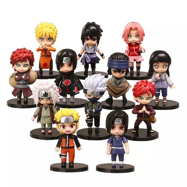 30 Figurinhas Anime Naruto Sasuke Uchiha Akatsuki 8cm