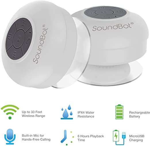 COLUNA DE CHUVEIRO PORTÁTIL SOUNDBOT SB510 HD PROVA DE ÁGUA- NOVO - GameShop Angola