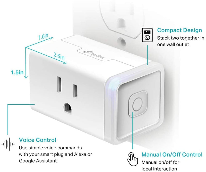 Kasa Tomada Inteligente WiFi Pacote de 4, Compatível com  Alexa, Google Home e SmartThings, Smart Home Remote Control - NOVO
