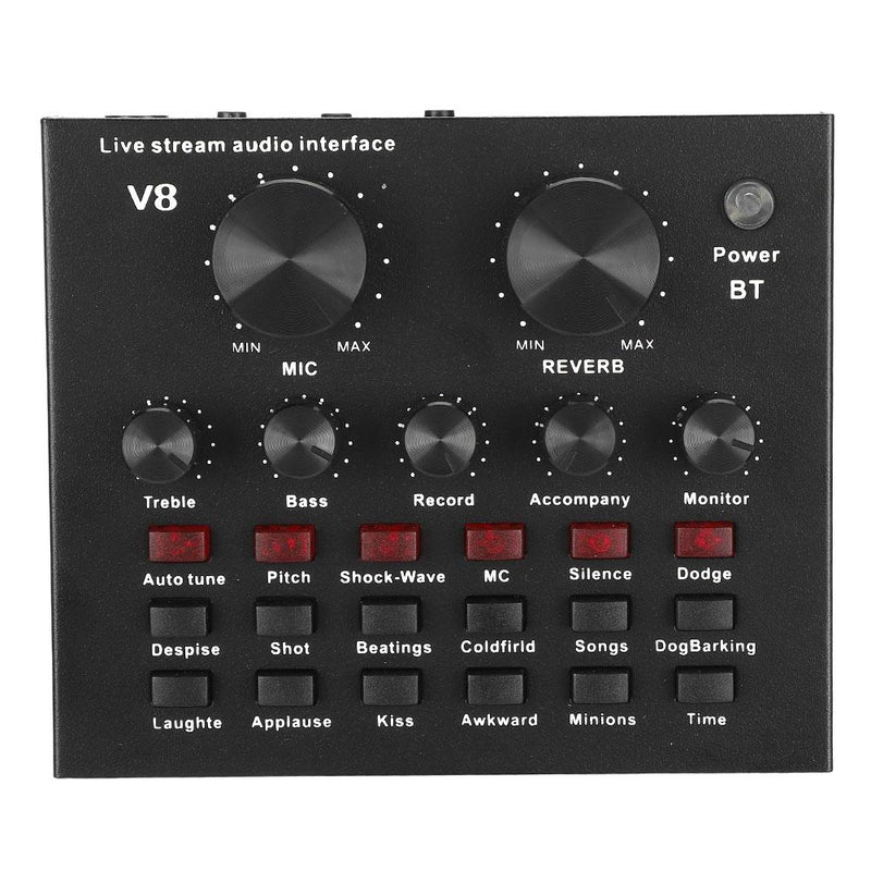 Mini Placa Misturadora de Som Alterador De Voz Placa de Som para live Streaming com efeitos (V8S)  NOVO